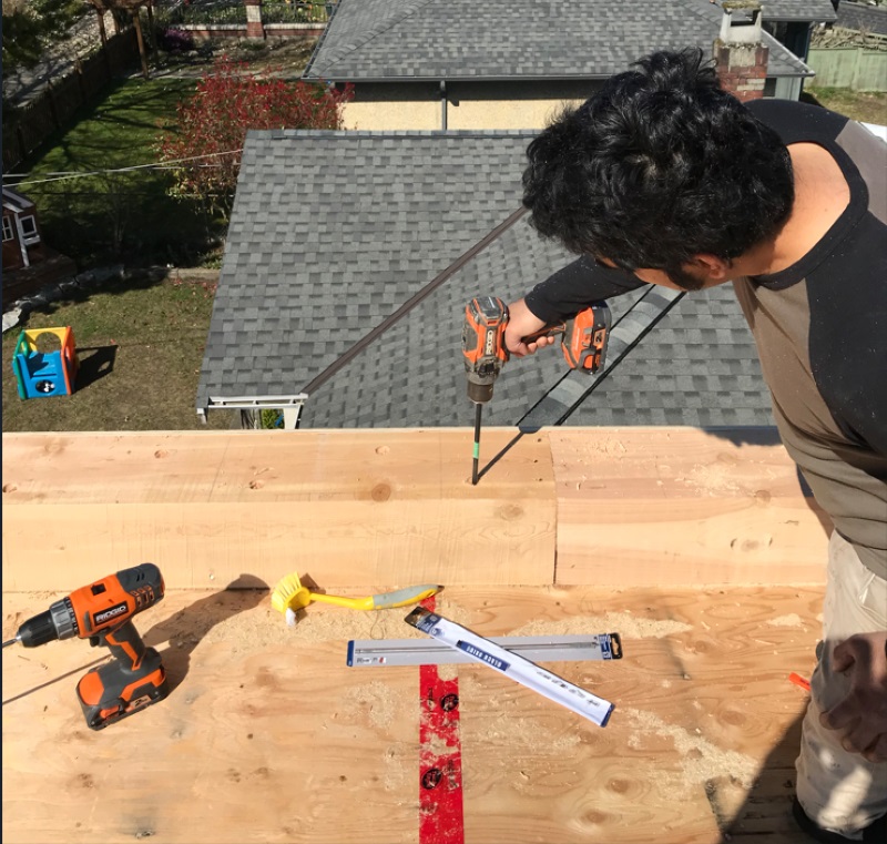 Rahul working on rooftop